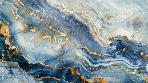 Elegant abstract blue and gold marble texture for luxurious backgrounds