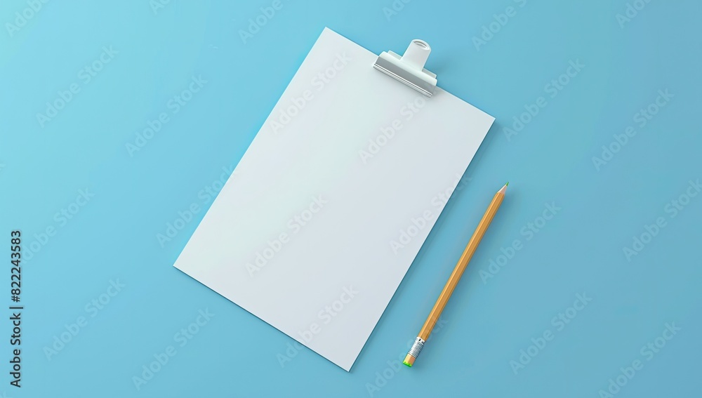 Modern Stationery Setup with Blank Clipboard Modern Stationery Setup with Blank Clipboard