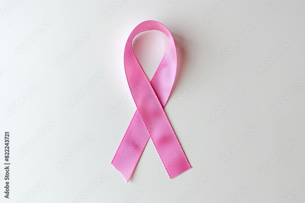 Pink Cancer Ribbon on White Background. Minimalistic Design Pink Cancer Ribbon on White Background. Minimalistic Design