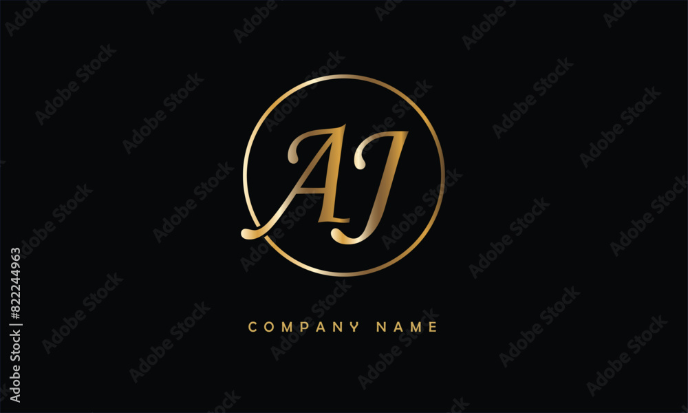 AJ, JA, A, J Abstract Letters Logo Monogram AJ, JA, A, J Abstract Letters Logo Monogram