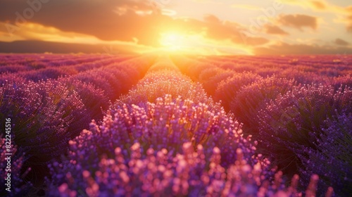 Lavender fields sunset