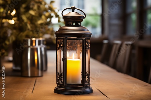 a candle in a lantern