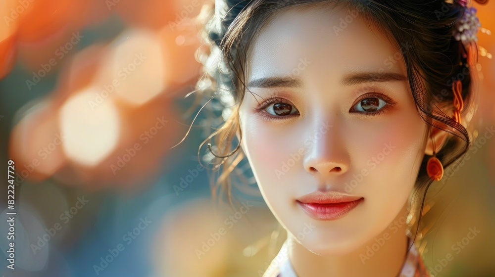 Elegant Korean Woman Embodying Skincare Wisdom and Beauty