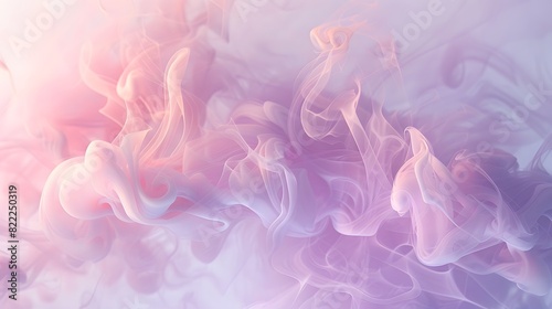 Pastel smoke tendrils curling into intricate patterns, resembling delicate lace against white.