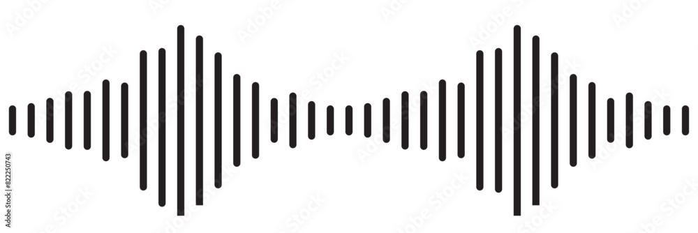 Radio Wave icon. Monochrome simple sound wave on transparent background. Vector sound wave icon. Music player sound bar. Record interface. Equalizer icon with soundwave line. used for mobile phone. Radio Wave icon. Monochrome simple sound wave on transparent background. Vector sound wave icon. Music player sound bar. Record interface. Equalizer icon with soundwave line. used for mobile phone.