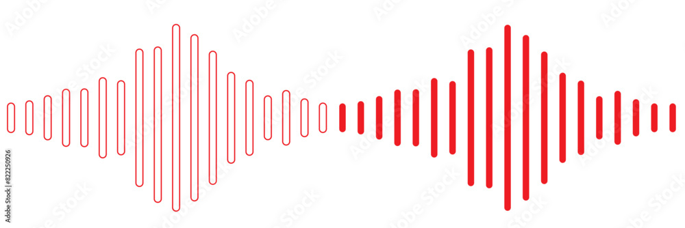 Radio Wave icon. Monochrome simple sound wave on transparent background. Vector sound wave icon. Music player sound bar. Record interface. Equalizer icon with soundwave line. used for mobile phone. Radio Wave icon. Monochrome simple sound wave on transparent background. Vector sound wave icon. Music player sound bar. Record interface. Equalizer icon with soundwave line. used for mobile phone.