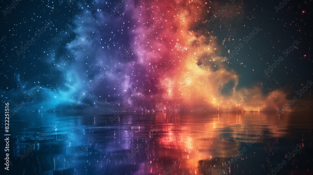 A colorful galaxy with a blue and red swirl A colorful galaxy with a blue and red swirl