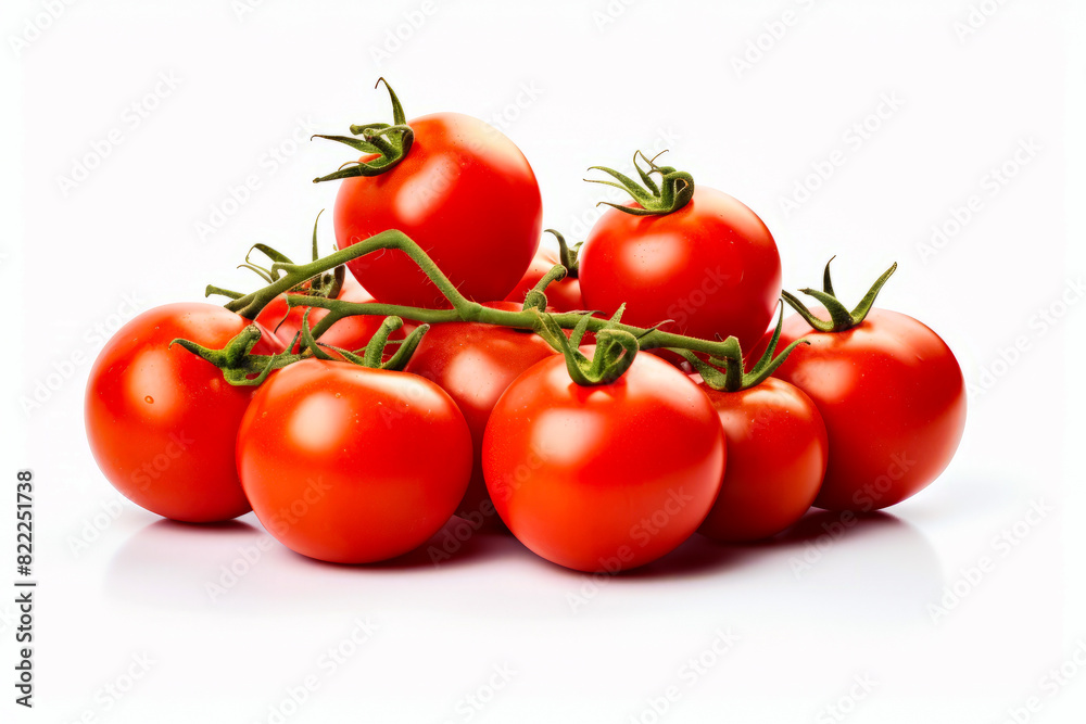 Group of tomatoes on white background. Group of tomatoes on white background.