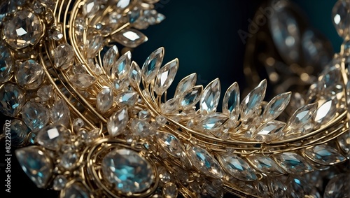 A resplendently sparkling crystal crawler, every facet gleams with opulence amidst its intricate design: transparent crystals 