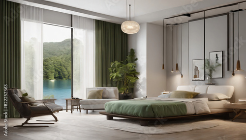 interior, room, modern interior, living room, bedroom