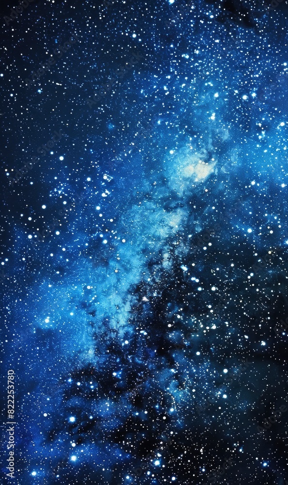 Naklejka premium Blue Abstract Night Sky With Stars,Photorealistic HD