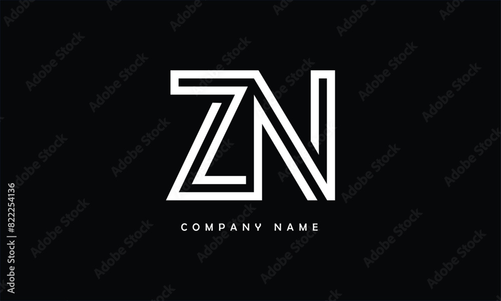 Fototapeta premium ZN, NZ, Z, N Abstract Letters Logo Monogram