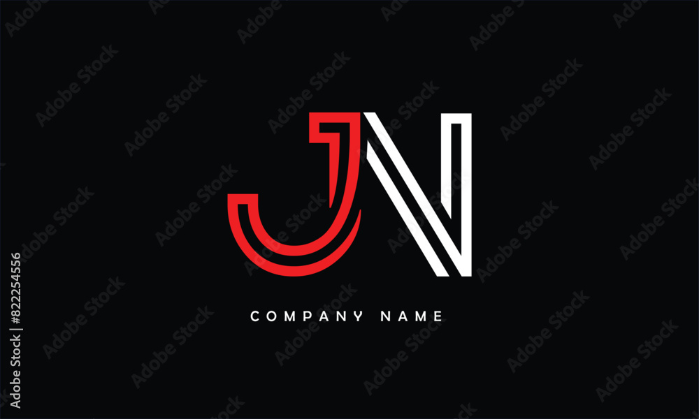 JN, NJ, J, N Abstract Letters Logo Monogram