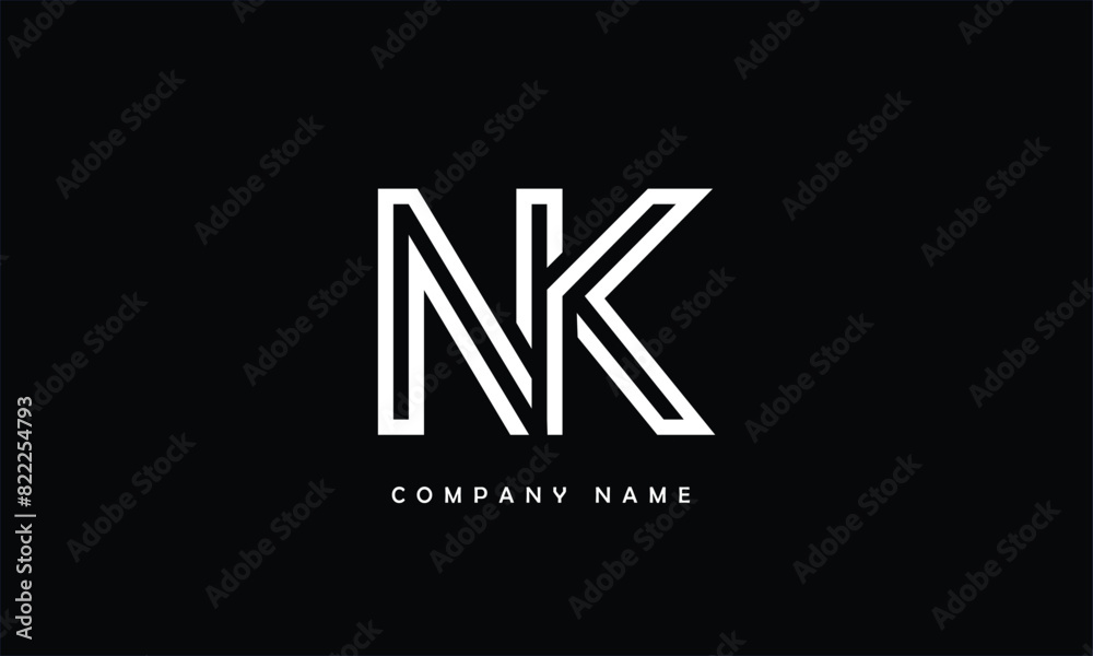 NK, KN, N, K Abstract Letters Logo Monogram NK, KN, N, K Abstract Letters Logo Monogram