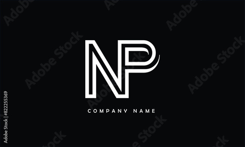 NP, PN, N, P Abstract Letters Logo Monogram