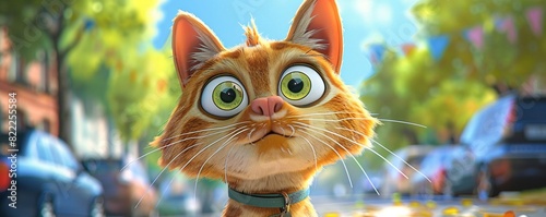 Meet Marvin, the quirky cat cartoon character brought to life through vibrant illustrations. photo
