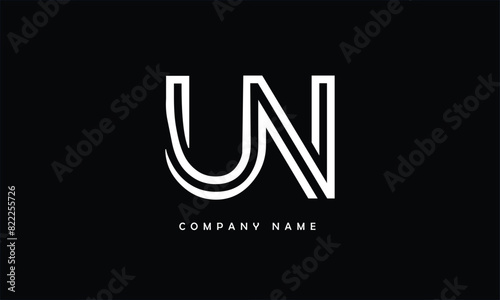 UN, NU, U, N Abstract Letters Logo Monogram