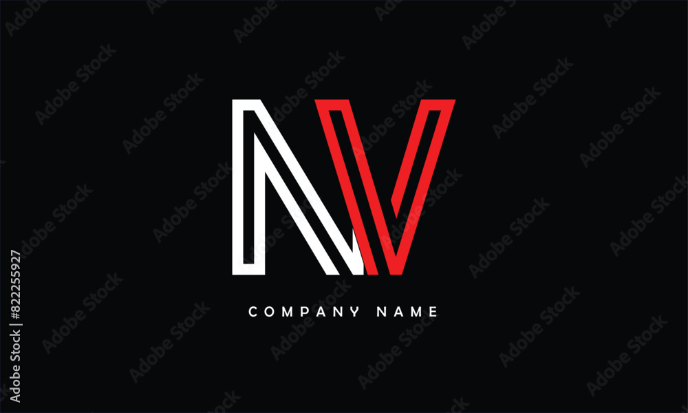 NV, VN, N, V Abstract Letters Logo Monogram NV, VN, N, V Abstract Letters Logo Monogram