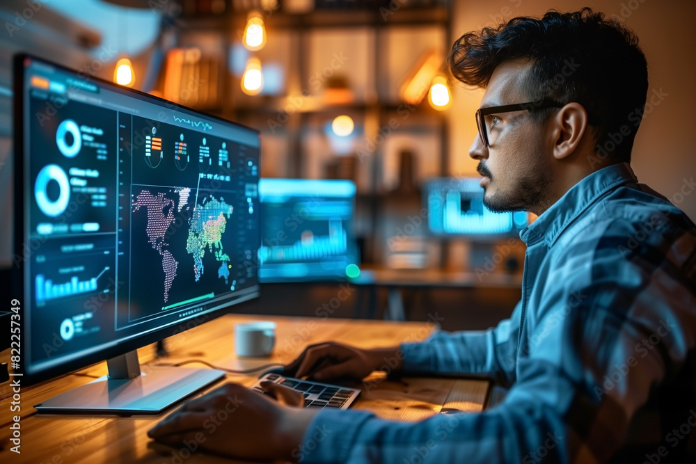 A virtual screen. Business strategy, data analysis technology, and financial growth idea. A virtual screen. Business strategy, data analysis technology, and financial growth idea.