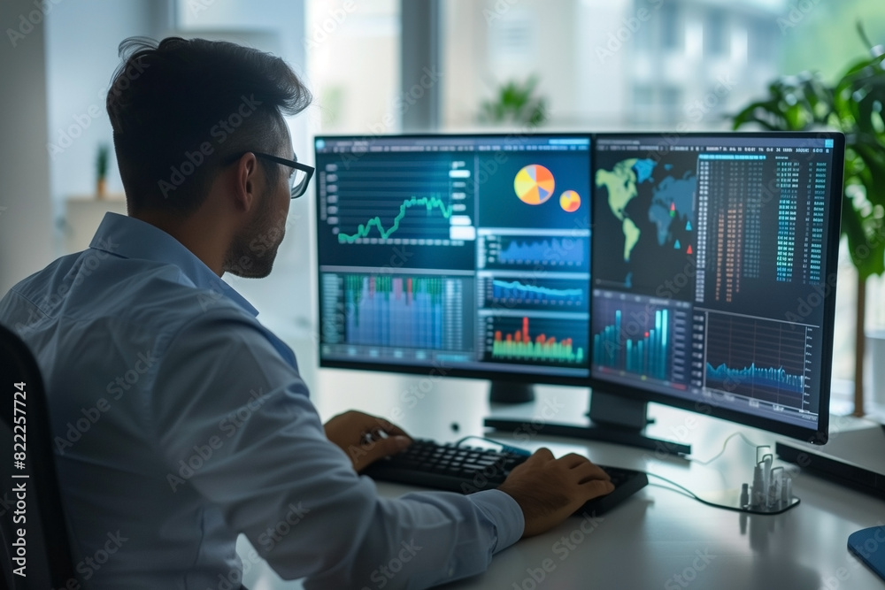 A virtual screen. Business strategy, data analysis technology, and financial growth idea. A virtual screen. Business strategy, data analysis technology, and financial growth idea.
