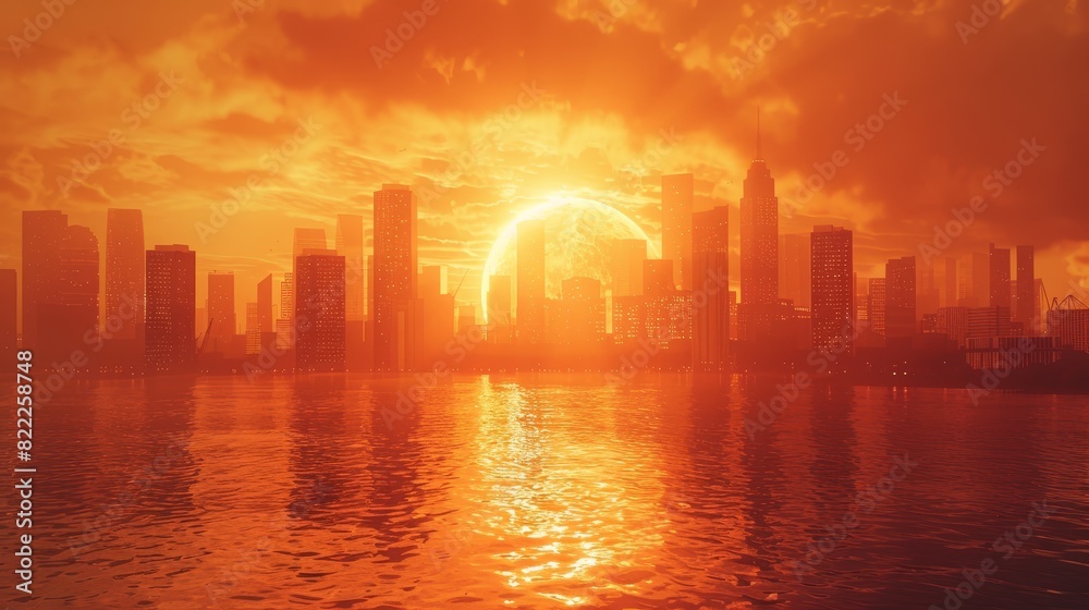 Fototapeta premium Generate an image representing the global heat crisis