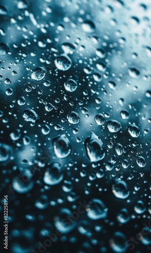 Blue Abstract Raindrops,Photorealistic HD