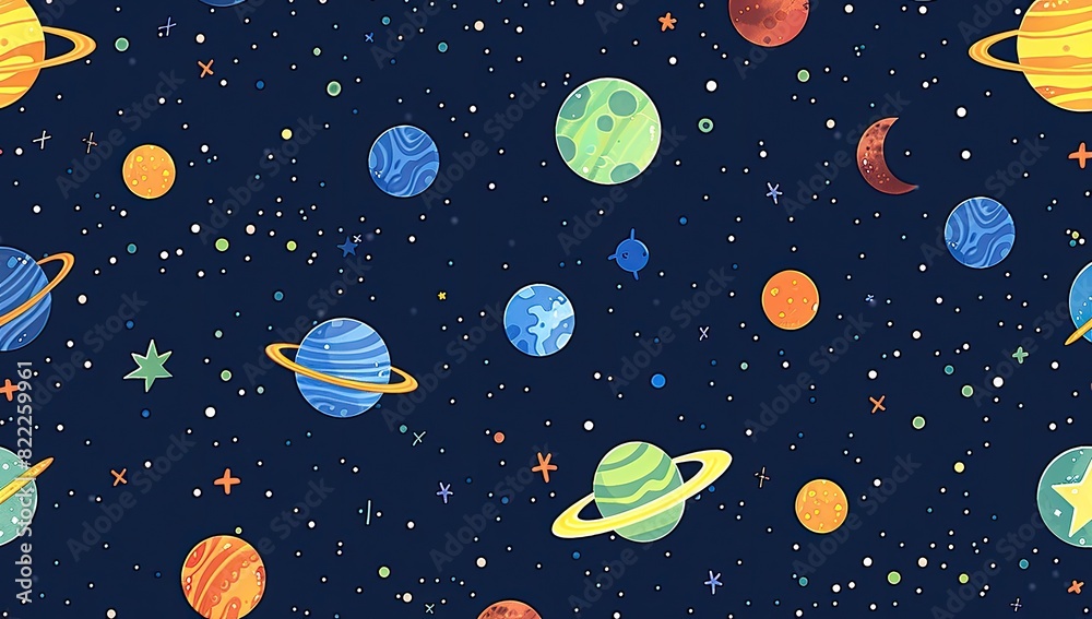 Whimsical Cartoon Space Background Whimsical Cartoon Space Background