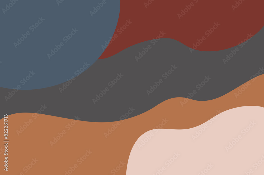 Soft and simple red and blue irregular abstract color blocks