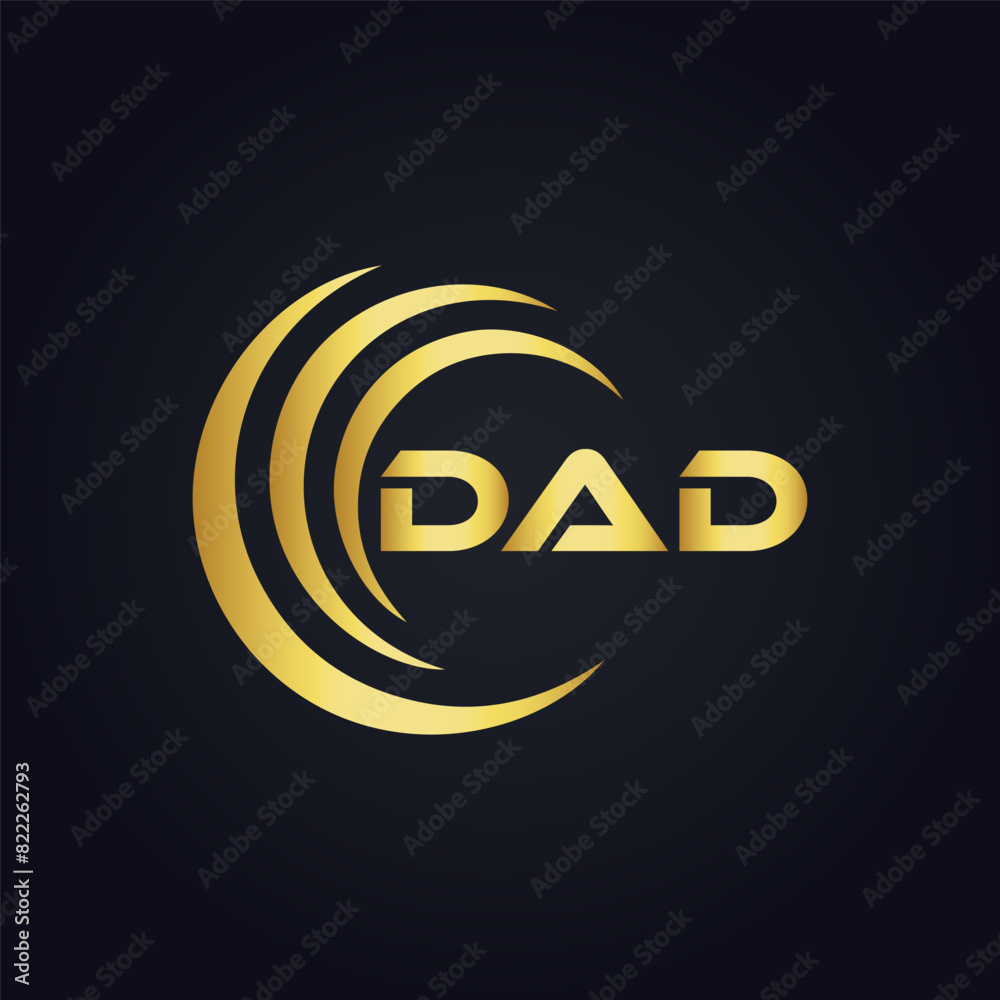 Obraz premium DAD logo. D A D design. White DAD letter. DAD, D A D letter logo design. D A D letter logo design in FIVE, FOUR, THREE, style. letter logo set in one artboard. D A D letter logo vector design. 