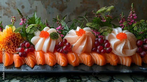 Artfully Plated Seafood Feast Celebrating Ocean Bounty photo