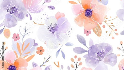 Pastel Flower Illustration in Watercolor Style