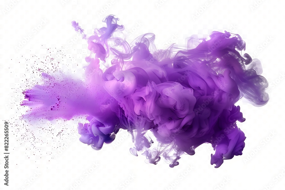 Purple smoke abstract on white background.
