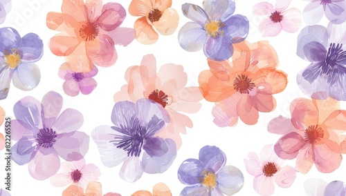 Pastel Flower Illustration in Watercolor Style