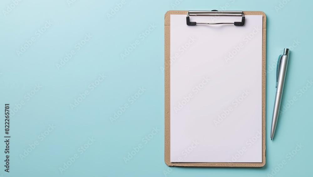 Simple Office Supplies on Aqua Surface Simple Office Supplies on Aqua Surface