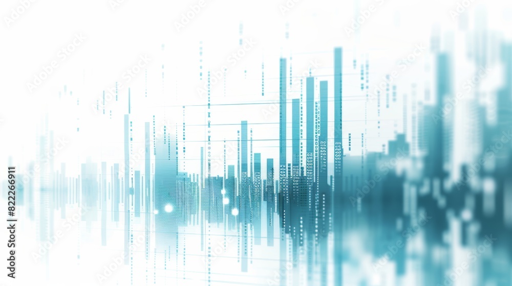 Light Blue Stock Market Ticker Display with Bar Chart Light Blue Stock Market Ticker Display with Bar Chart