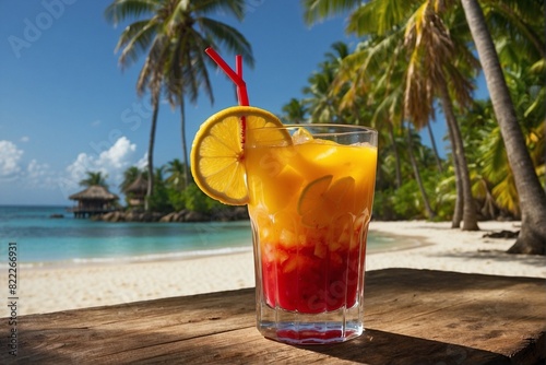 Paradise Drink under the Palm Tree
