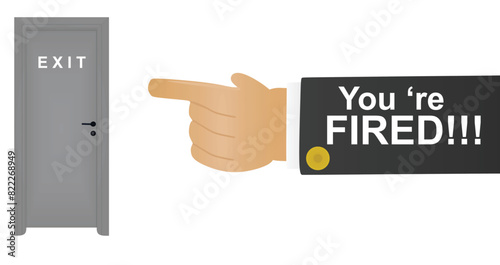 You are fired icon. vector