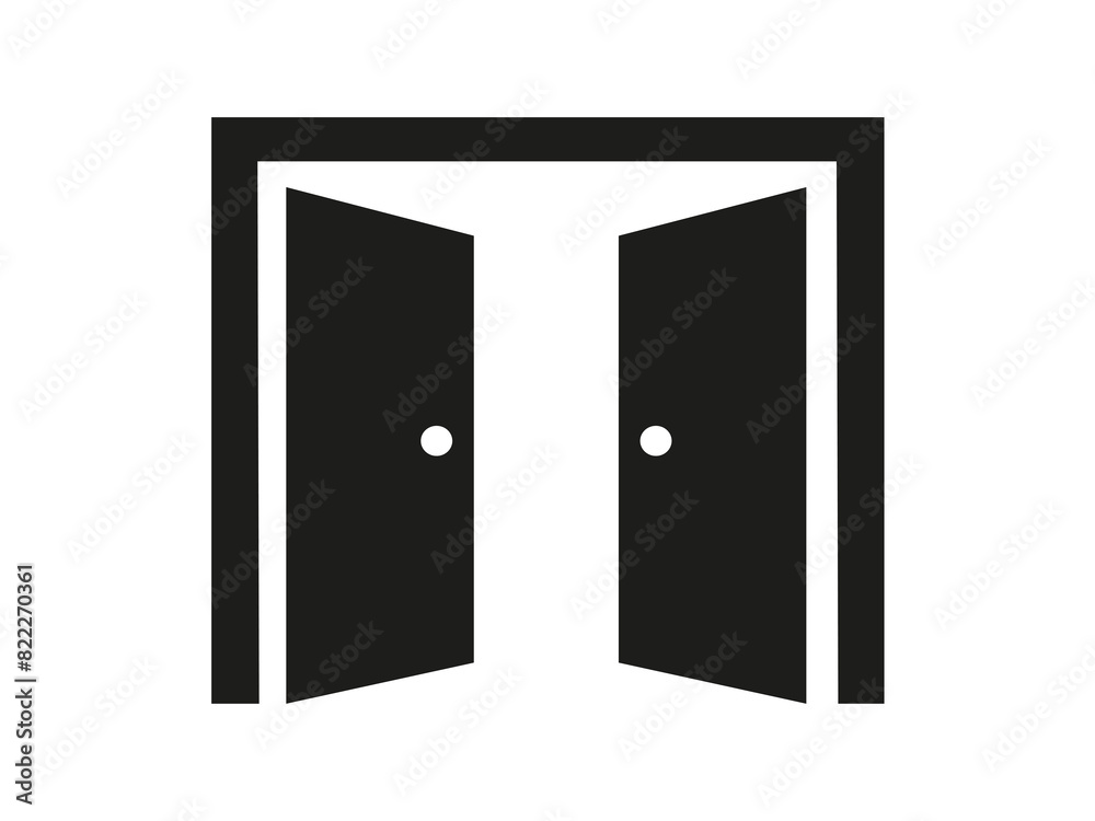 Open doors icon design illustration Open doors icon design illustration
