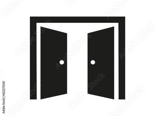 Open doors icon design illustration