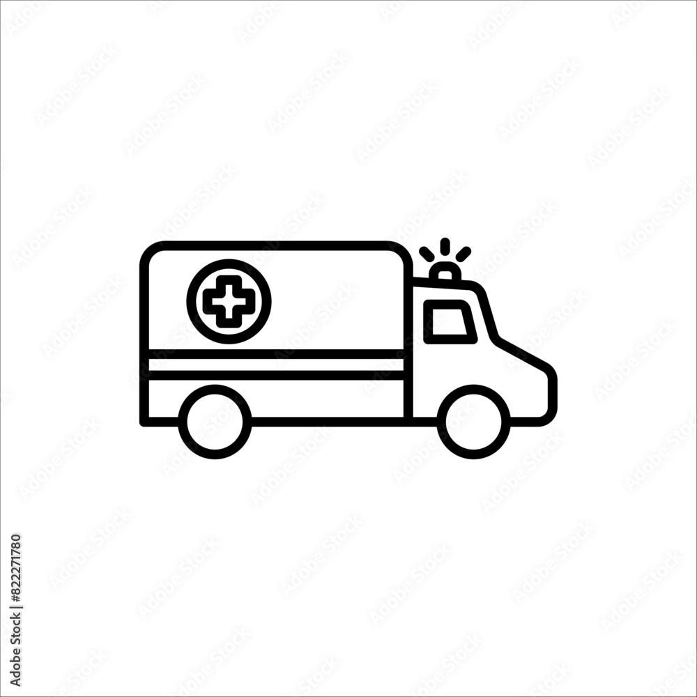 Ambulance icon. vector illustration on white background. Ambulance icon. vector illustration on white background.
