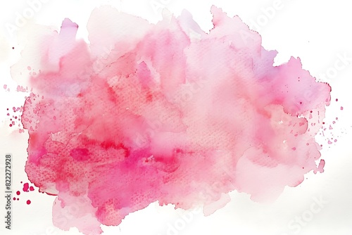 Abstract pink watercolor water splash on a white background 