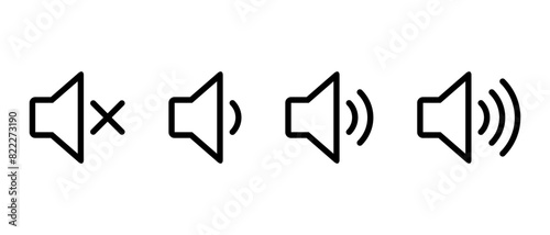 Volume speaker icon set. Level sound concept