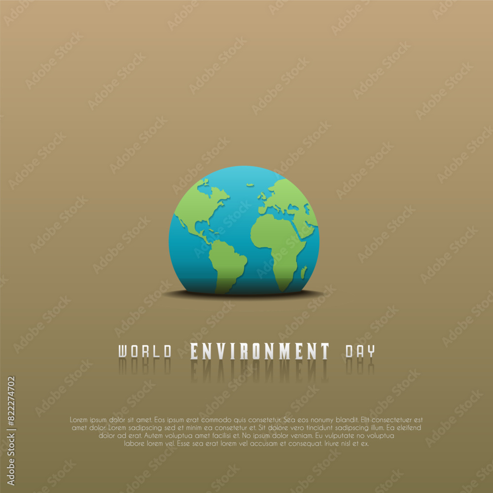 World Environment day. Happy Environment day, 05 June. simple banner design with brown color background