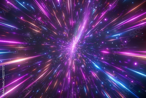 Lightspeed time travel background showcasing a fast journey through star galaxies and cosmos exploration. 