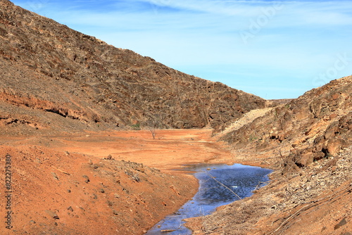 Embalse de los Molinos, Fuerteventura, Canary Islands: the outlet area of the old reservoir