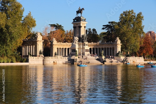 Retiro Park in Madrid city, Spain photo