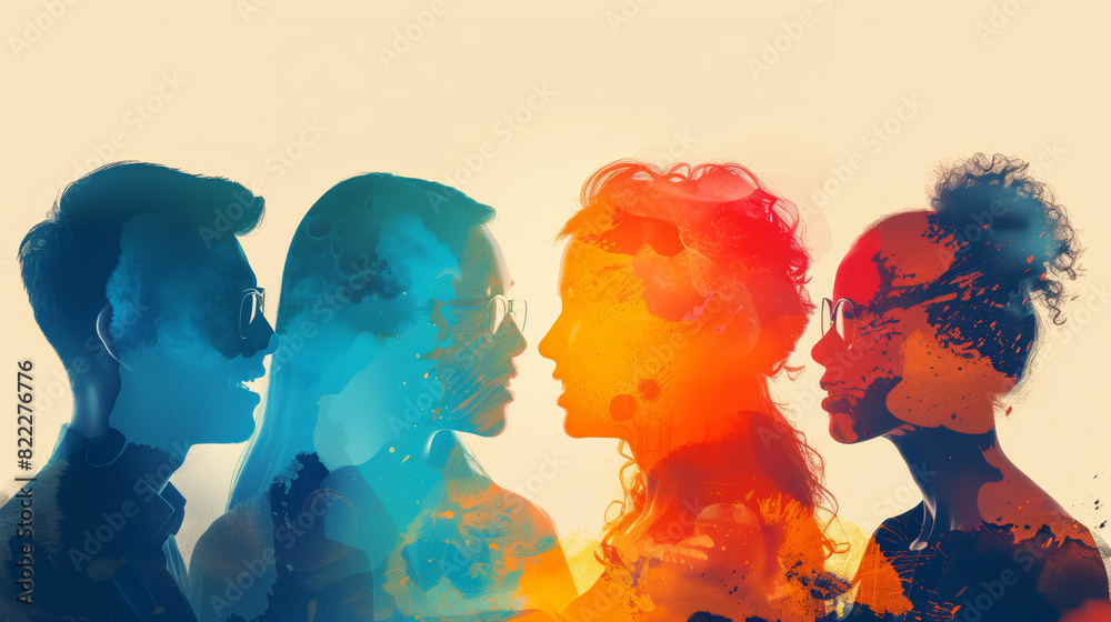 © P - effective communication techniques active listening, clarification, validation. Illustrates clear, empathetic communication fostering understanding, resolving conflicts in interpersonal relationships.