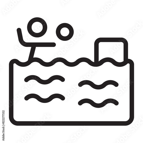 water polo line icon