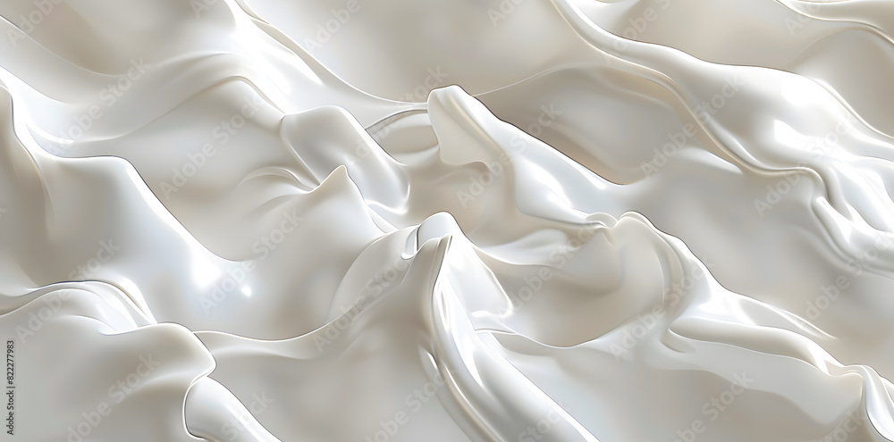 Fototapeta premium 3d liquid milk wavy texture background