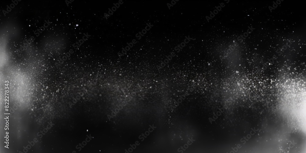 Obraz premium Black white grainy texture background with dust particles,coarse gritty film grain texture photo overlay vintage grayscale speckled noise grit and grunge background abstract fine splattered .banner